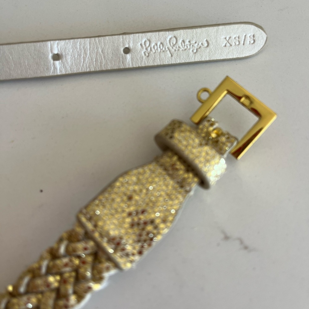 Lilly Pulitzer Gold sparkle Braided Belt XS/S size